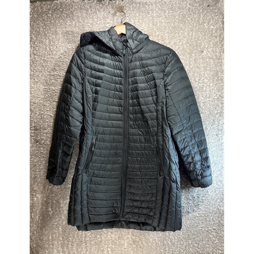 32 Degrees Heat Down Jacket Womens Green Puffer Hooded Coat Packable XL Outdoor
